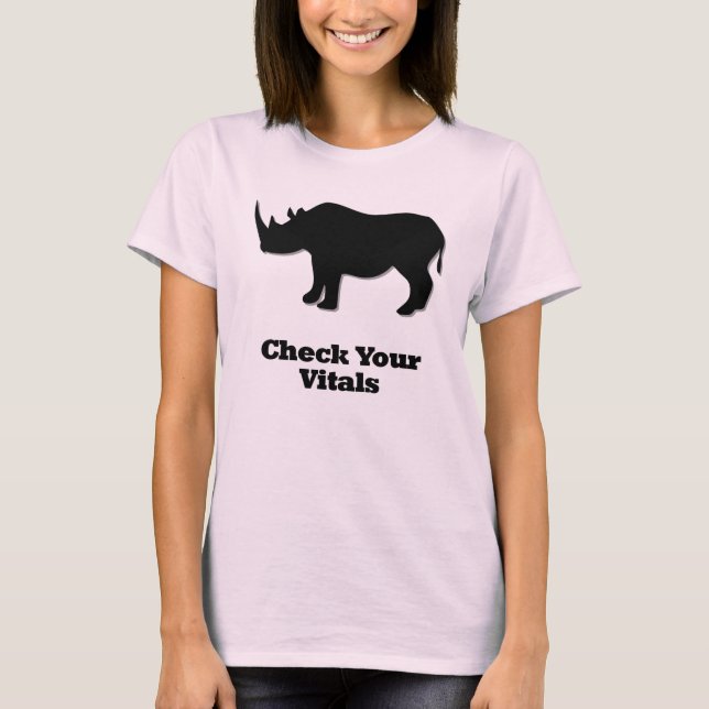 Rhino Karo Ihre Vitale T-Shirt (Vorderseite)