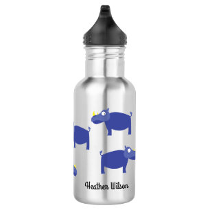 Rhino Kid Rhinoceros Wasserflasche mit Name