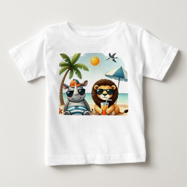 Rhino Lion Paradise Baby T-shirt (Vorderseite)
