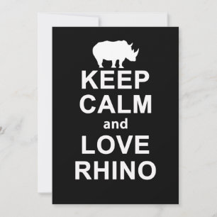 Rhino Lover Gift Behaltend Ruhe und Liebe Rhino Dankeskarte