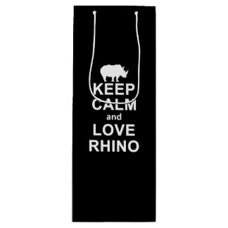 Rhino Lover Gift|Behaltend Ruhe und Liebe Rhino Geschenktüte Für Weinflaschen