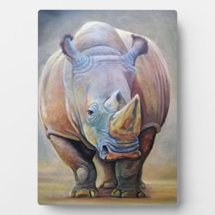 Rhino Lovers   Art Niedlich Rhino Portrait Print Fotoplatte