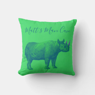 Rhino Man Cave Throw Kissen