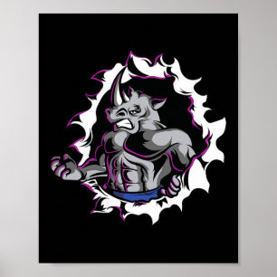 Rhino Muskeln Fitness Bodybuilding Gewichtszunahme Poster