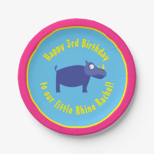 Rhino-PapierTeller-Tiergeburtstags-Party Pappteller