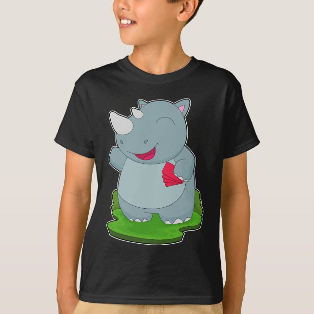 Rhino Poker Poker Karten T-Shirt (Vorderseite)