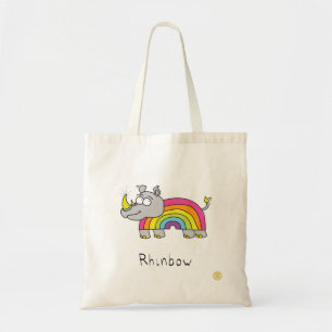 Rhino Rainbow Funny Niedlich Kids Rhinoceros Tragetasche