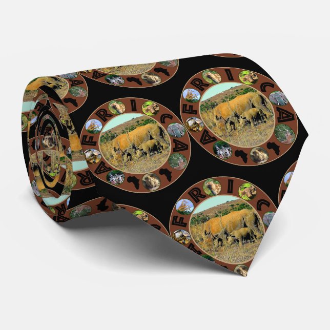 Rhino Reeds Africa Circle Neck Tie Krawatte (Gerollt)