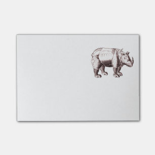 Rhino - Renaissance-Zeichnung eines Nashorns Post-it Klebezettel