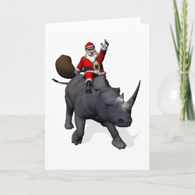 Rhino Rhinocero Feiertagskarte (Vorderseite)