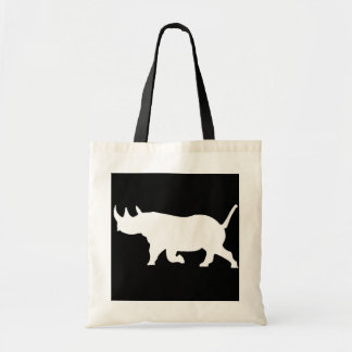 Rhino-Silhouette, links Einfassung, schwarzer Tragetasche
