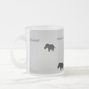 Rhino Silhouette Mattglastasse
