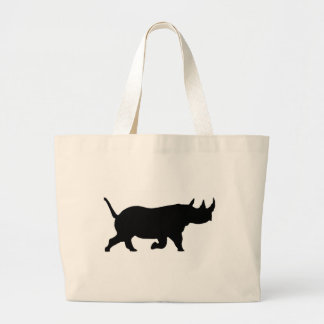 Rhino-Silhouette, rechte Einfassung, weißer Jumbo Stoffbeutel