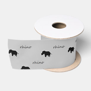 Rhino-Silhouettemuster Satinband