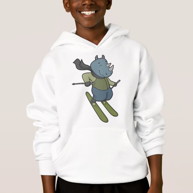 Rhino Skier Ski Hoodie (Vorderseite)