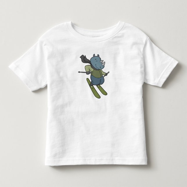 Rhino Skier Ski Kleinkind T-shirt (Vorderseite)