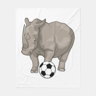 Rhino Soccer player Soccer Fleecedecke