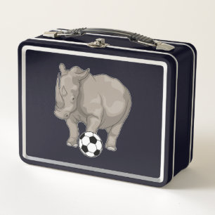 Rhino Soccer player Soccer Metall Brotdose