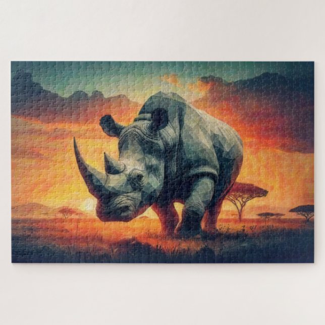 Rhino Sunset Safari (Horizontal)