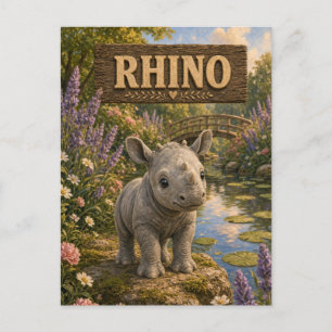Rhino süßes Baby-Geschichtsbuch-Nursery-Tier Postkarte