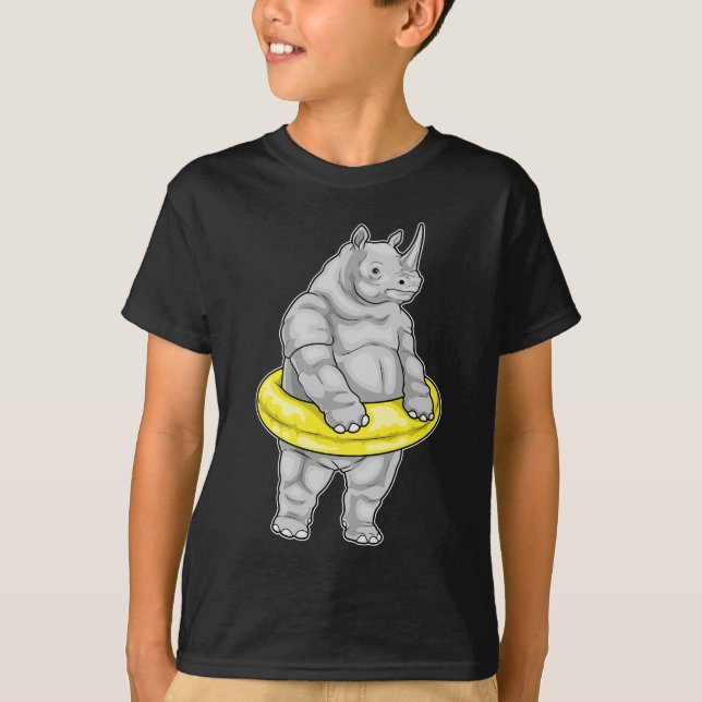 Rhino Swimming Lifebuoy T-Shirt (Vorderseite)