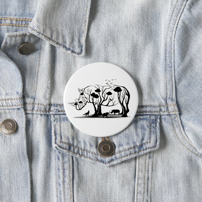Rhino Tree Silhouette Button (Beispiel)