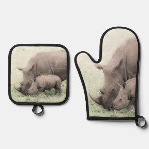 Rhino und Baby Kitchen Mitt Set