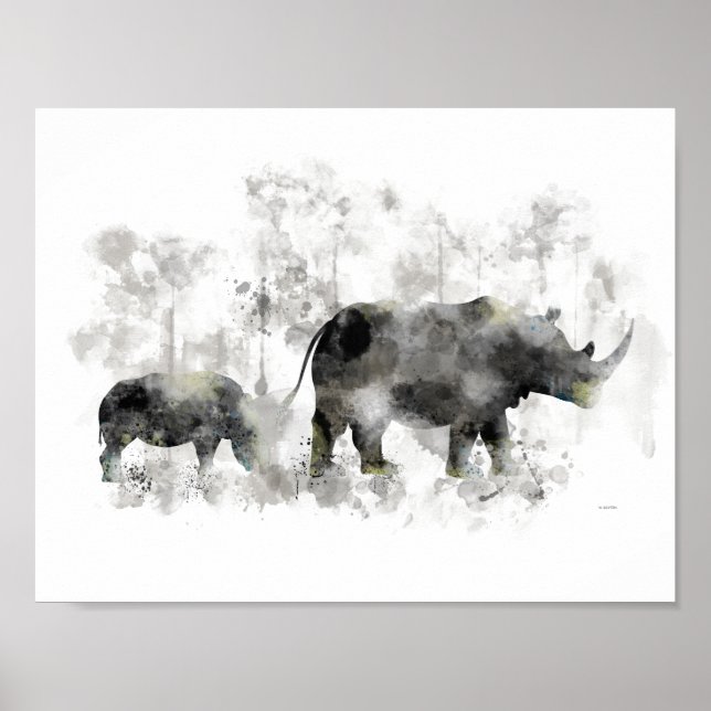 RHINO UND BABY POSTER (Vorne)
