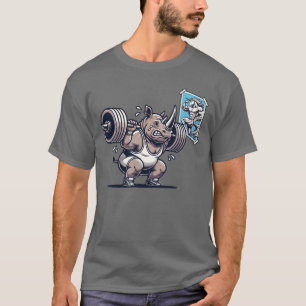 Rhino vs Unicorn - Funny Gym Workout Fitness T-Shirt