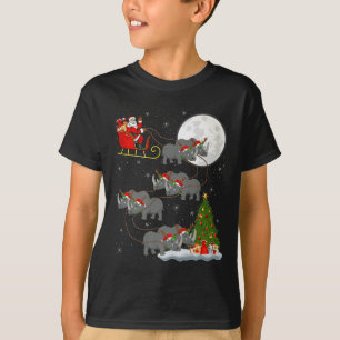 Rhino Weihnachtsmann Schlitten Fliegend Lustig Mag T-Shirt