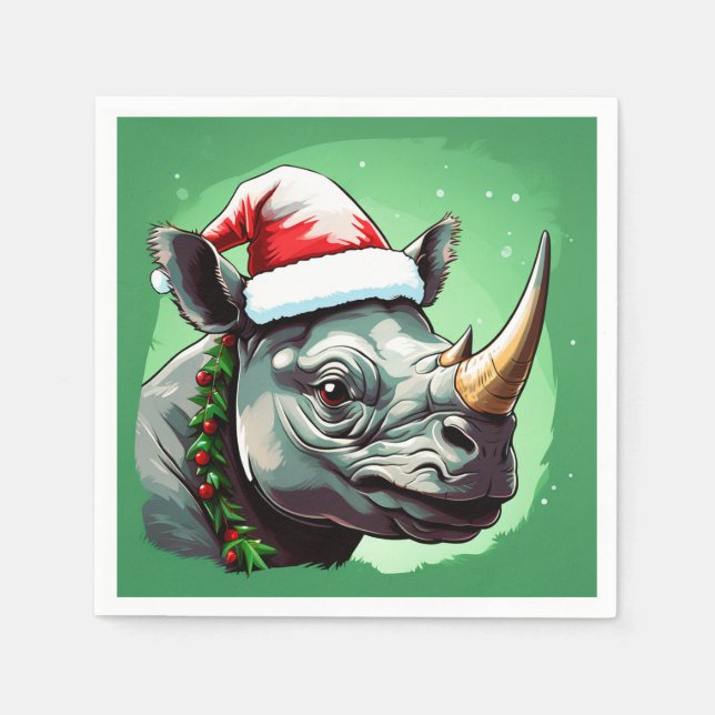 Rhino Xmas Serviette (Vorderseite)