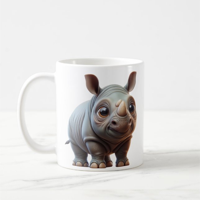 Rhino-Zeichentrickdesign für einen schönen Cartoon Kaffeetasse (Links)