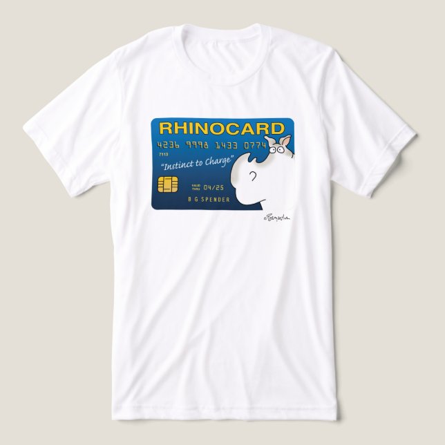 RHINOCARD: INSTINCT TO CHARTA von Sandra Boynton Tri-Blend Shirt (Design Vorderseite)