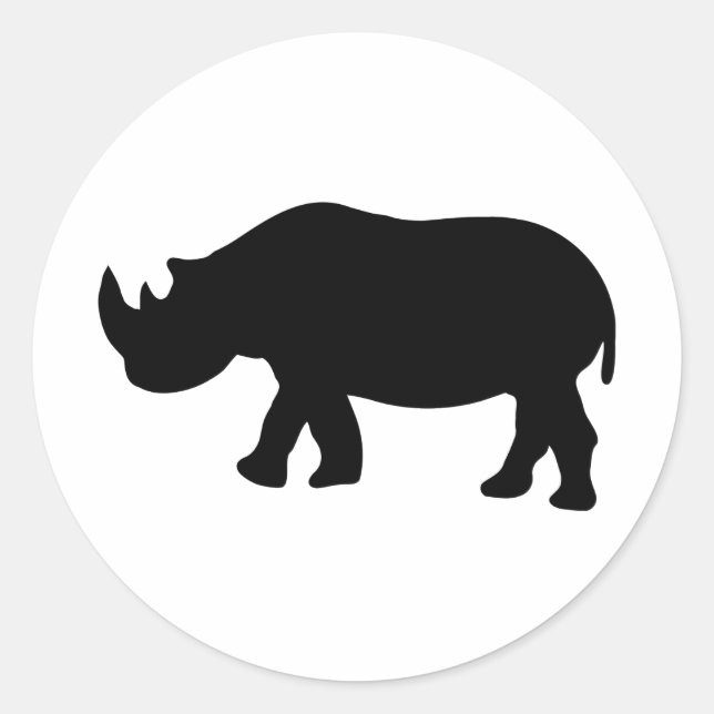 Rhinoceros-Abbildung Runder Aufkleber (Vorderseite)
