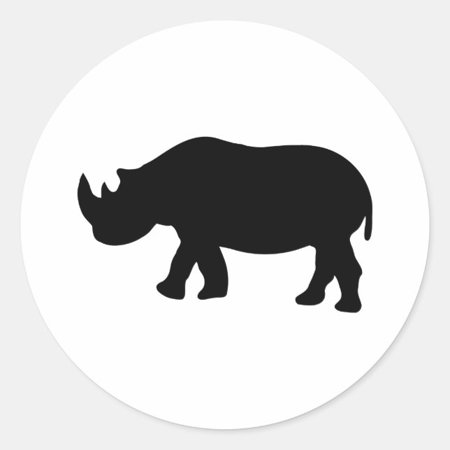 Rhinoceros-Abbildung Runder Aufkleber (Vorderseite)