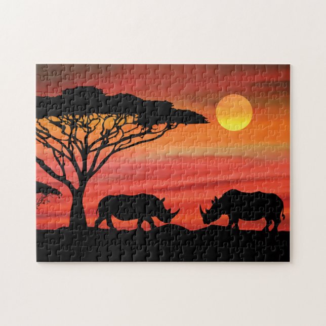 Rhinoceros African Sunset (Horizontal)
