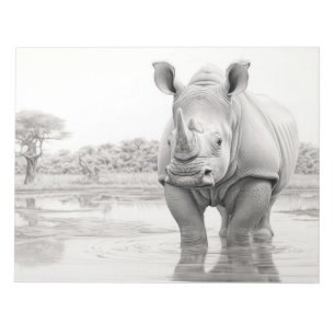 Rhinoceros Animal Discovery Wild Nature Ink Sketch Notizblock