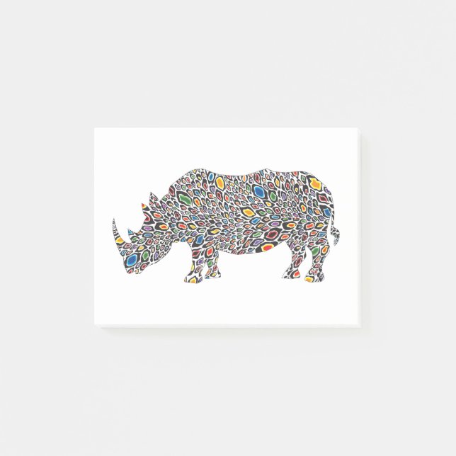 Rhinoceros-Cheetah Post-it Klebezettel (Vorderseite)
