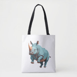 Rhinoceros glücklich spielerischer Spaß beim Sprin Tasche