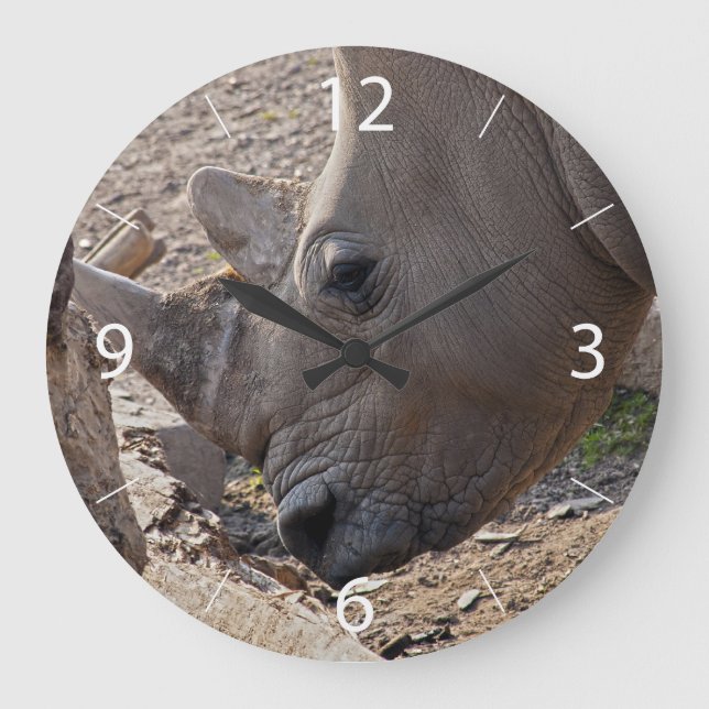 Rhinoceros Große Wanduhr (Vorderseite)