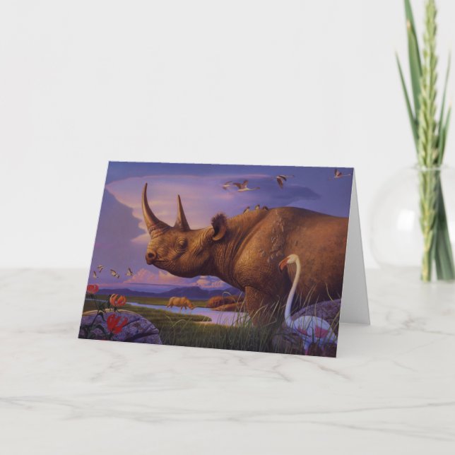Rhinoceros Grußkarte Karte (Vorderseite)