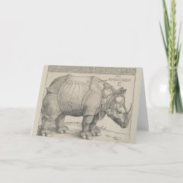 Rhinoceros, Holzschnitt von Albrecht Durer Karte