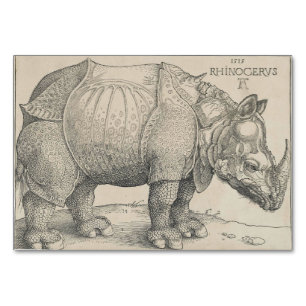 Rhinoceros, Holzschnitt von Albrecht Durer Tischnummer