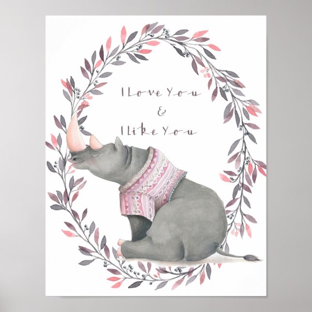 Rhinoceros I Liebe you poster (Vorne)
