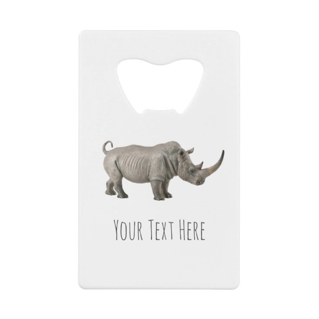 Rhinoceros Illustration Rhino Benutzerdefinierte M Geldbeutel Flaschenöffner (Vorderseite)