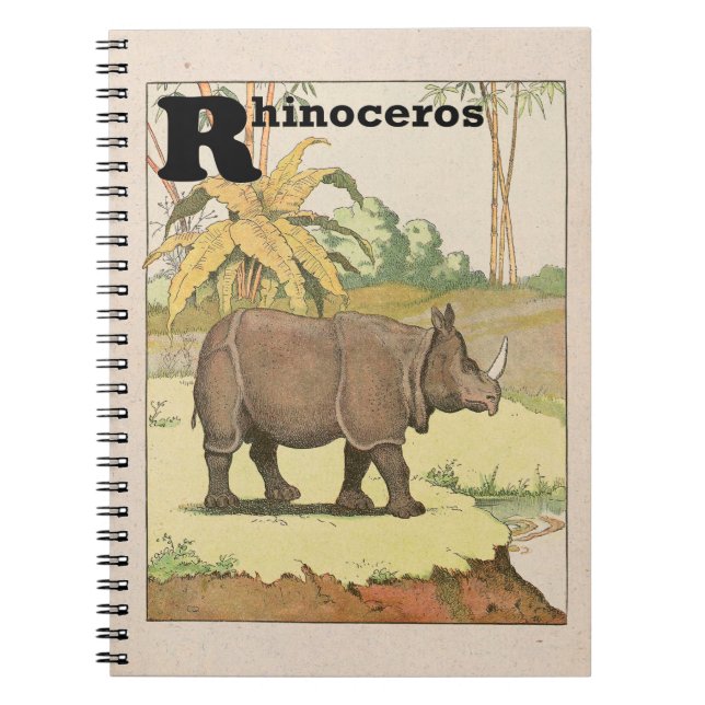 Rhinoceros Jungle Animals Notizblock (Vorderseite)