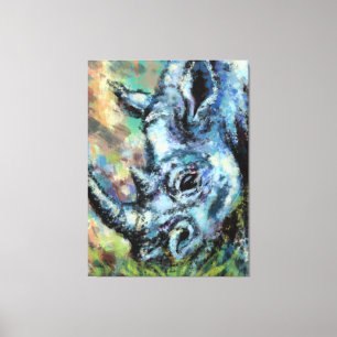 Rhinocéros Noirs En Toile De Savannah Imprimer