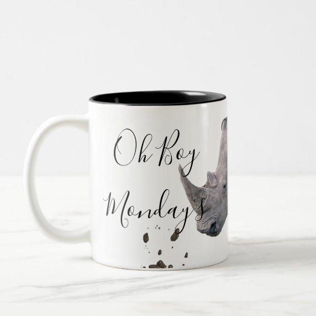 Rhinoceros Oh Garçon Lundi Mug (Gauche)