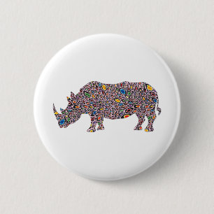 Rhinoceros-Pink-Cheetah Button