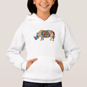 Rhinoceros Psychedelic Zebra Hoodie